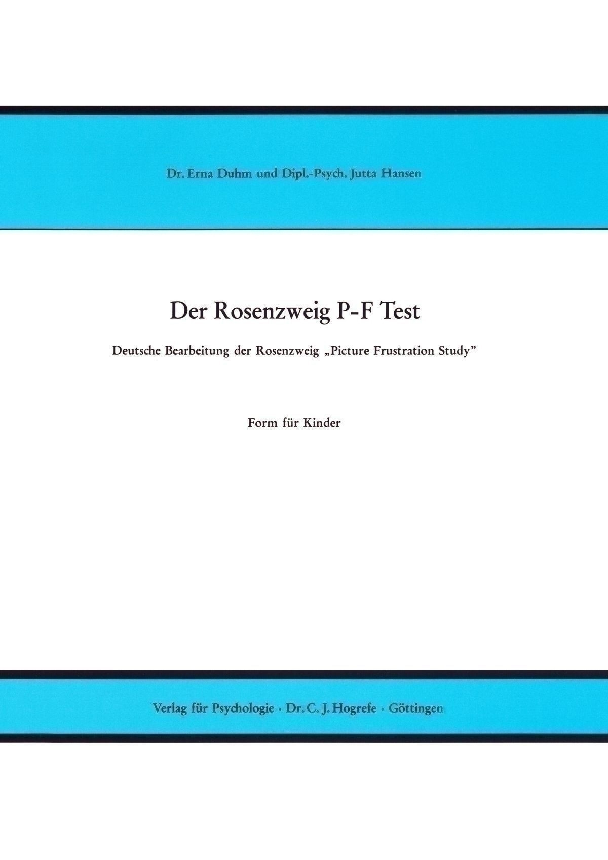 PFT Der Rosenzweig PF Test Hogrefe