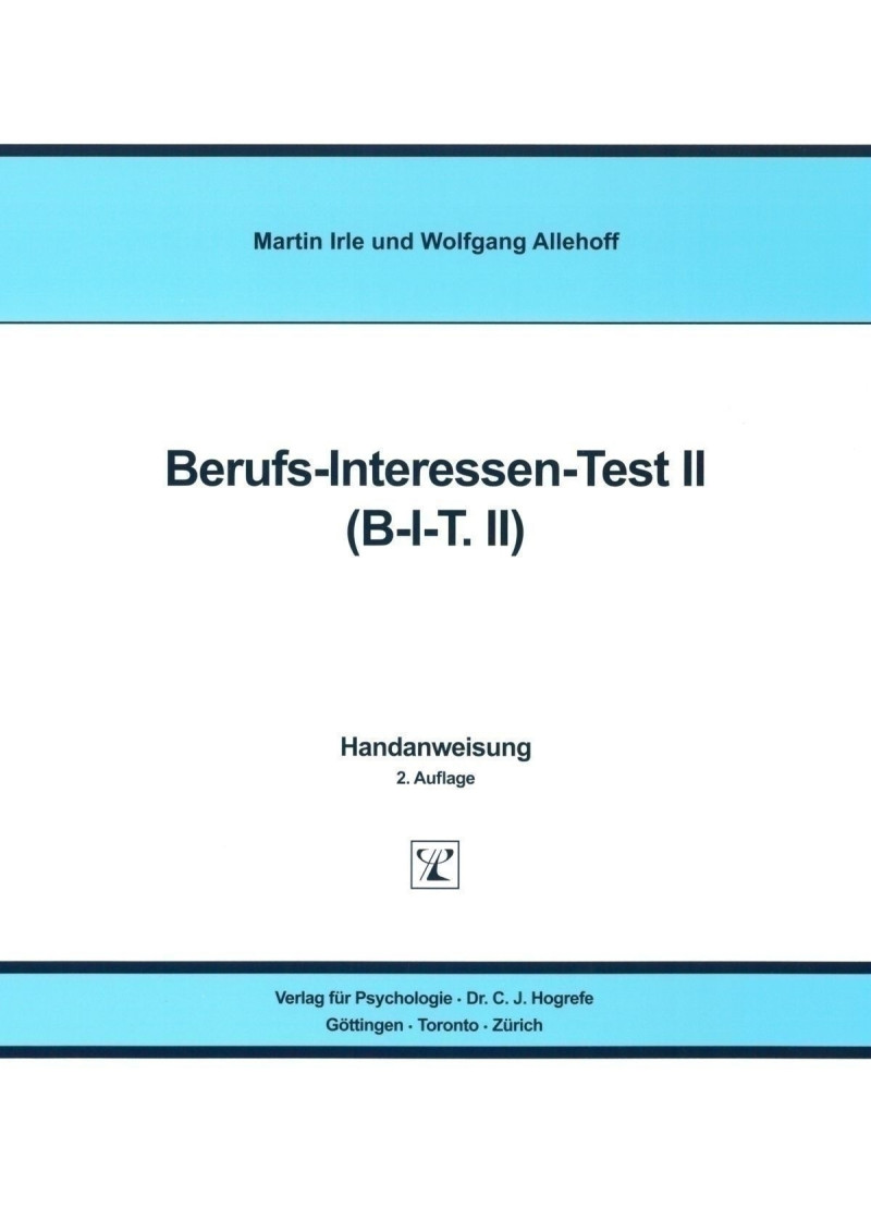 Test komplett bestehend aus: Handanweisung, je 5 Testbogen AA, AB, BA und BB, Schablonensatz A,  Schablone B und Mappe