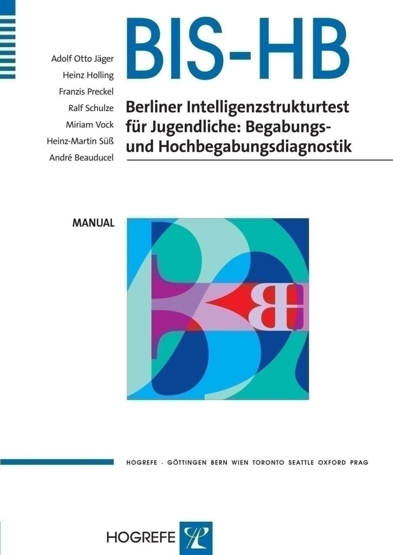 Test komplett bestehend aus: Manual, je 1 Instruktionsheft 1-3, je 5 Testhefte 1-3, 1 Auswertungsmappe mit Schablonen und Lösungsblättern, 10 Protokolle für E-Aufgaben, 10 Fähigkeitsprofile, 10 Leistungsprotokolle Kurzskalen, 10 Leistungsprotokolle Skalen