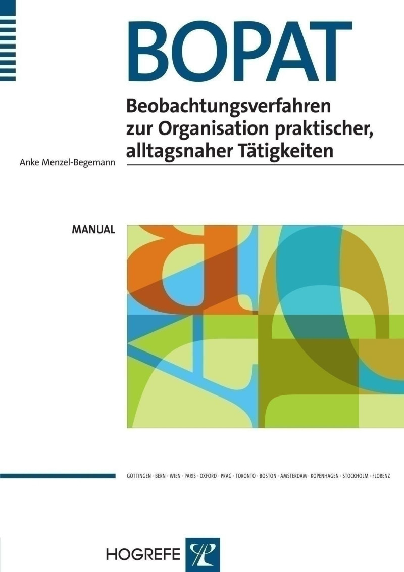 Test komplett bestehend aus: Manual, 20 Auswertungsbogen, 1 Satz Briefe (10), 1 Notizzettel Erledigungen, 1 Satz Kontoauszüge (8), 1 Satz Einkaufszettel (3), 1 Instruktion, 1 Satz Notizzettel Überweisungen (20) und Mappe