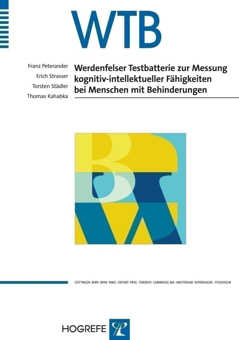 Test komplett bestehend aus: Manual, 5 Sätze Arbeitsblätter, 5 Auswertungsbogen, Testordner 1, Testordner 2, Satz Bildkarten, Materialsatz, CD mit PC-Auswertungsprogramm und Holzkoffer