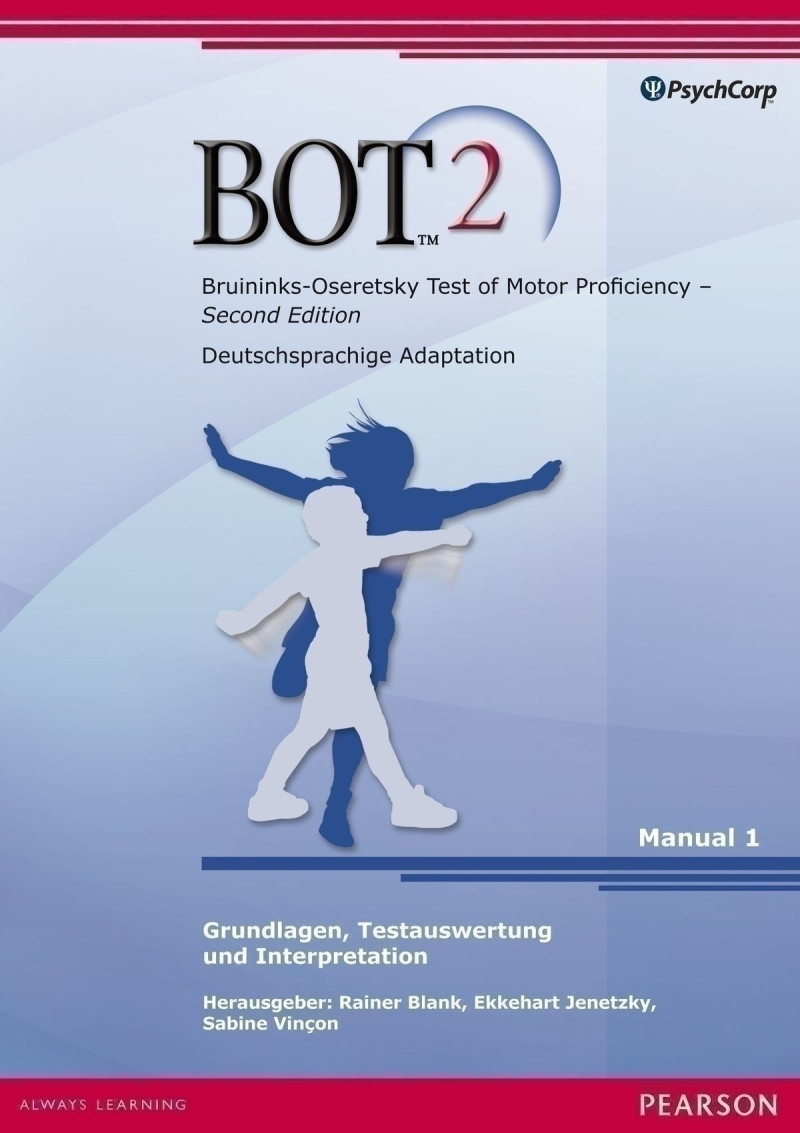 Test komplett bestehend aus: Manual (Testauswertung, Interpretation), Testbuch (Testdurchführung), 25 Protokollbögen, 25 Aufgabenhefte, Schablone, Testmaterial und Tasche