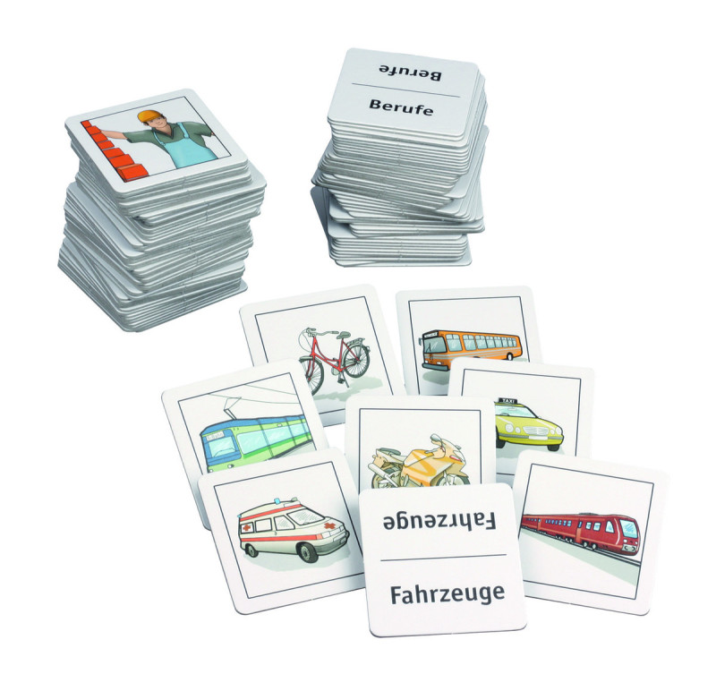 Gesamtpaket bestehend aus: Übungsordner und die drei Spiele Kategorien-Merkspiel (fördert Gedächtnis und sprachliche Konzeptbildung), Querdenken (fördert Aufmerksamkeit und Konzentration) und Stadtplanspiel (fördert räumliches Denken und Planungsfähigkeit