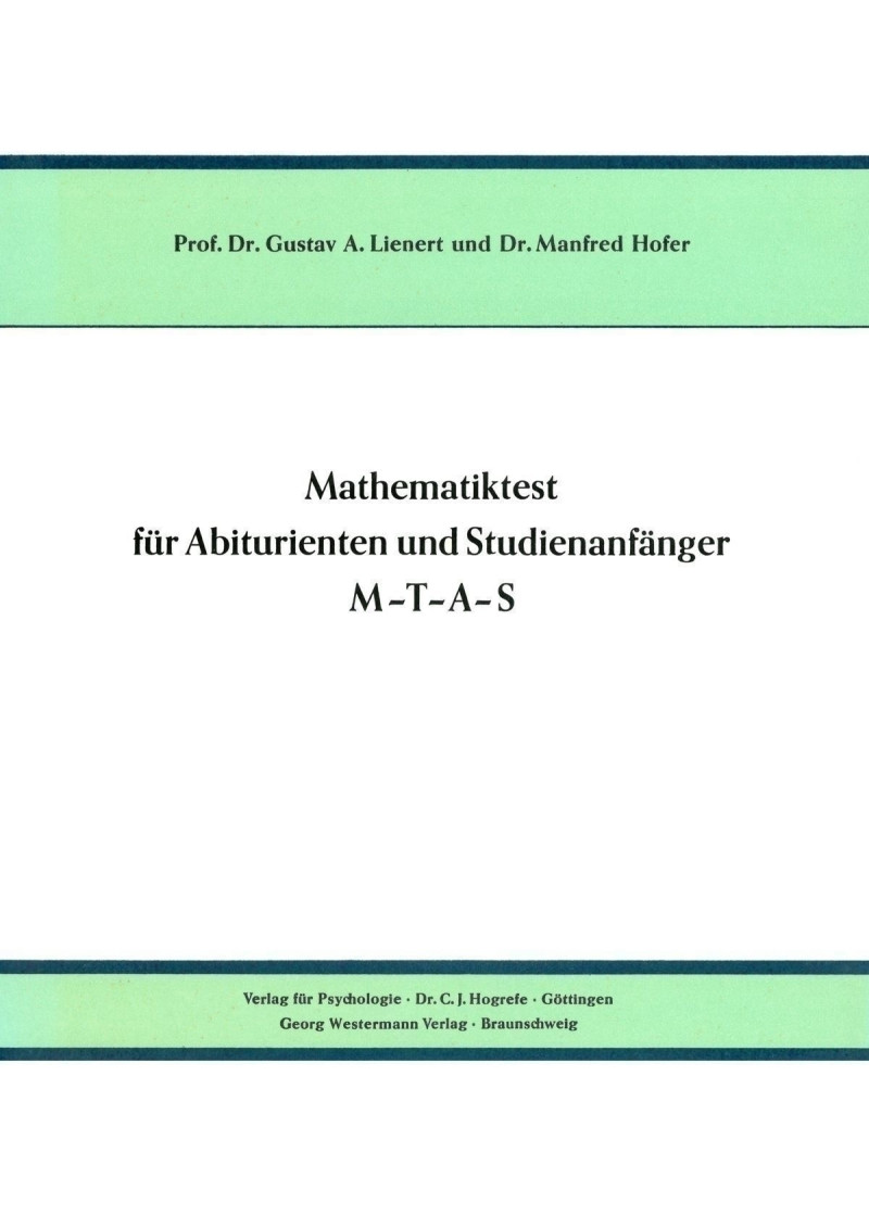 Test komplett bestehend aus: Handanweisung, je 5 Testheften A + B, je 1 Schablone A + B und Mappe