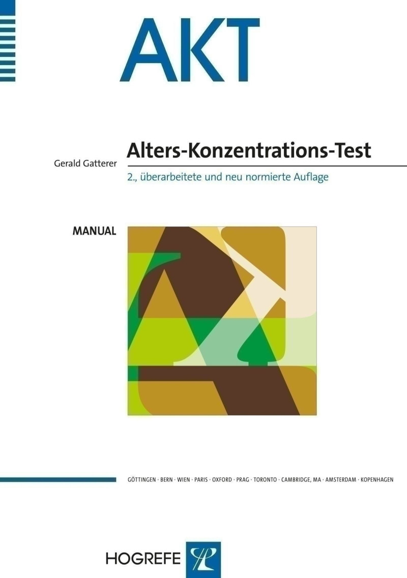 Test komplett bestehend aus: Manual, Testbogensatz (5), Schablonensatz und Mappe