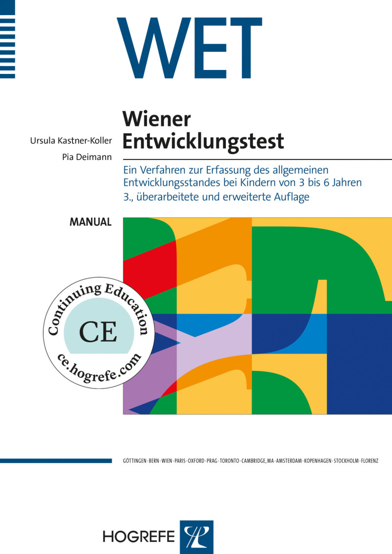 Test komplett bestehend aus: Manual, 10 Elternfragebogen, 10 Protokollbogen, 10 Auswertungsbogen,
10 Arbeitsblätter zum Subtest „Nachzeichnen“, Schablone zum Subtest „Nachzeichnen“, Materialsatz (0115707 bis 0115720) und Koffer