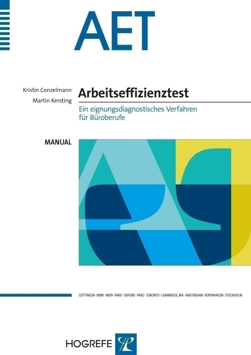 Test komplett bestehend aus: Manual, Instruktion-EM, Instruktion-GH, 3 Informationsbogen, 3 Aufgabenhefte-EM, 3 Aufgabenhefte-GH, 10 Antwortbogen-EM, 10 Antwortbogen-GH, 10 Ergebnisbogen, Schablonensatz und Box