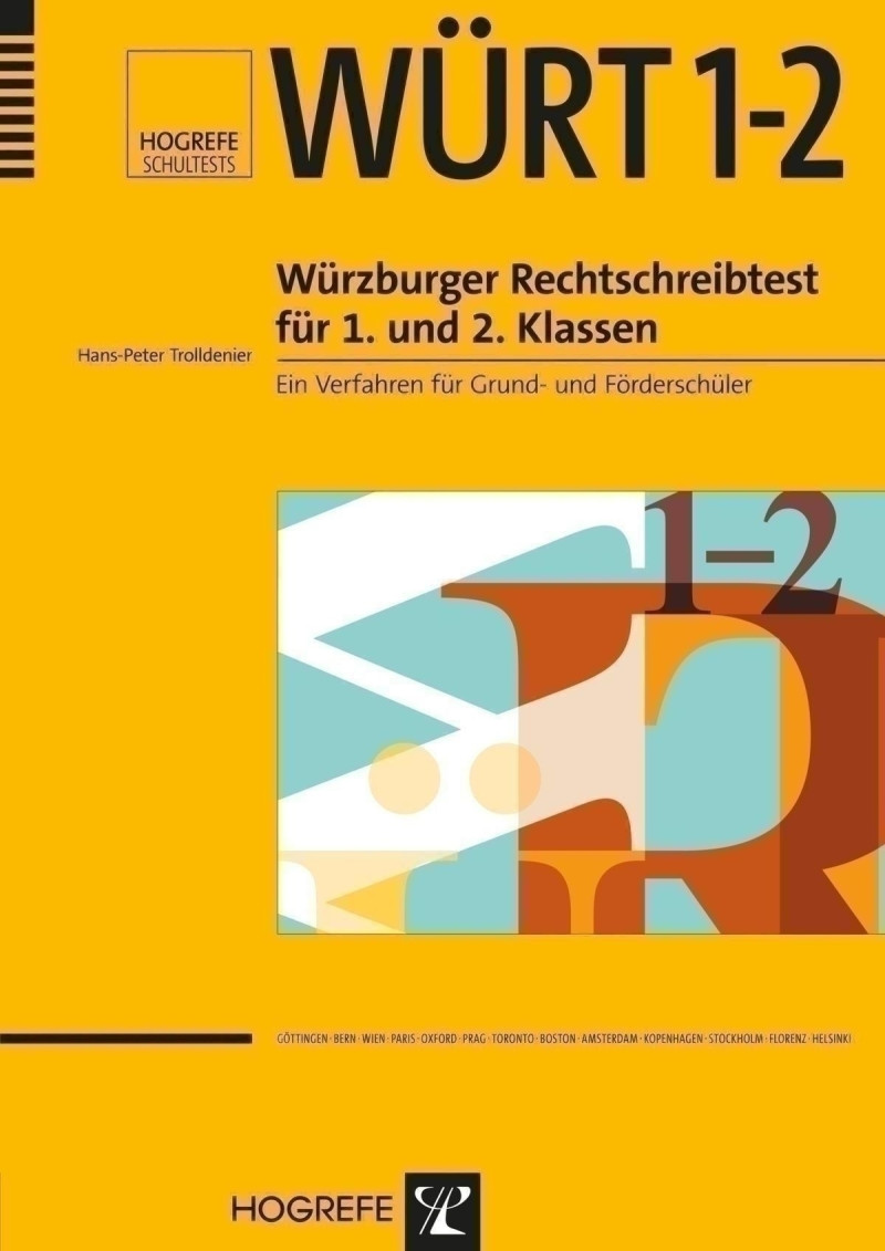 Test komplett bestehend aus: Manual, 5 Testhefte WÜRT 1, 5 Testhefte WÜRT 2, Schablonensatz und Mappe