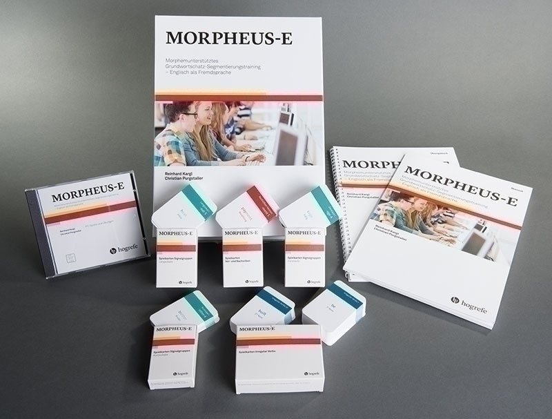 Training komplett bestehend aus: Manual, Übungsbuch, Spielkartensatz Signalgruppen, Spielkartensatz Vor- und Nachsilben, Spielkartensatz Irregular Verbs, CD mit PC-Programm und Box