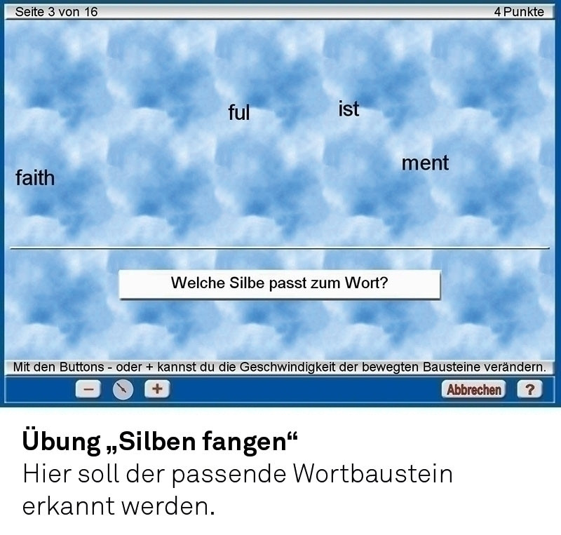 Training komplett bestehend aus: Manual, Übungsbuch, Spielkartensatz Signalgruppen, Spielkartensatz Vor- und Nachsilben, Spielkartensatz Irregular Verbs, CD mit PC-Programm und Box