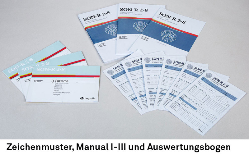 Testkoffer mit Testmaterial, inkl. Auswertungsprogramm (ohne Manual I-III, Auswertungsbogen und Zeichenmuster) Separat lieferbar: Manual I–III, Auswertungsbogen, Zeichenmuster