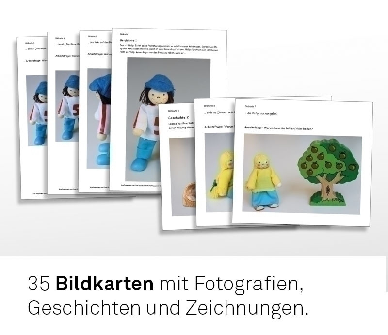 Materialsatz (ohne Handanweisung) bestehend aus: Bildkartensatz, Spielkartenset und Mappe