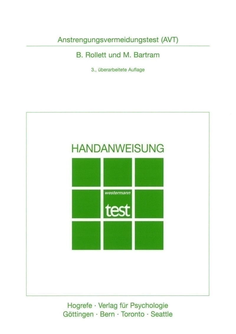 Test komplett bestehend aus: Handanweisung, 10 Testheften, Schablone und Mappe