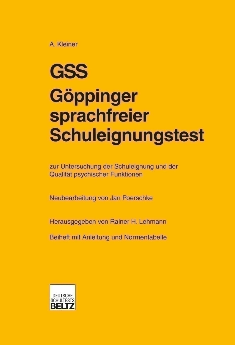 Mustermappe bestehend aus: Beiheft, je 1 Muster-Testheft, -Auswertungsbogen und -Profilblatt