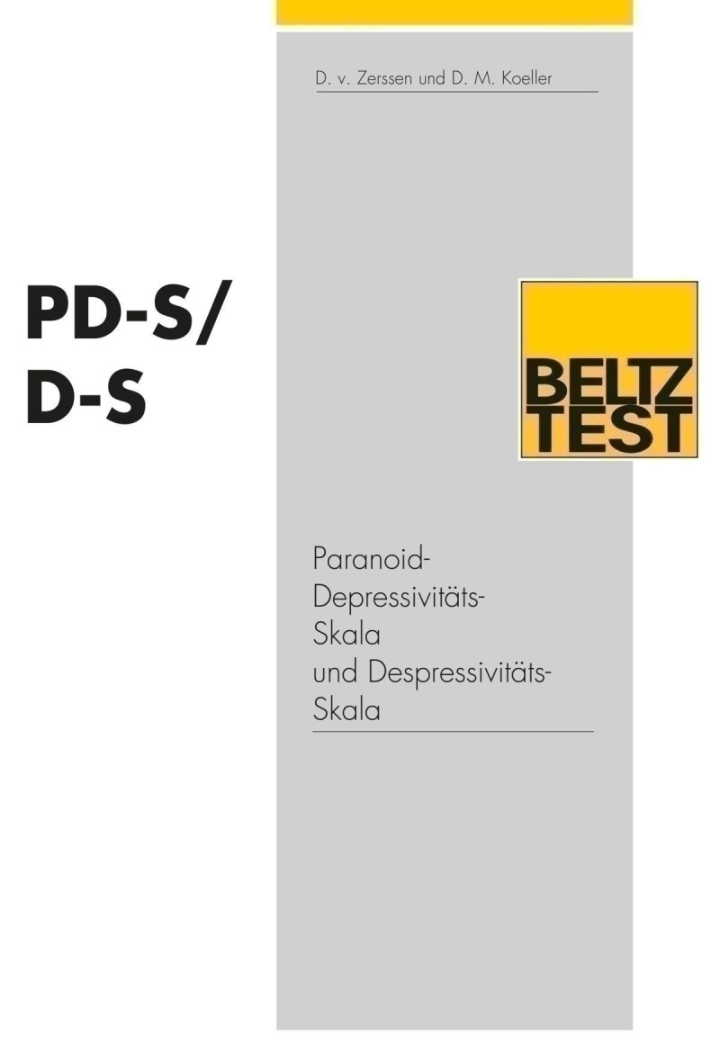 Test komplett bestehend aus: Manual, je 20 Fragebogen PD-S, PD-S', D-S und D-S', Schablonensatz mit Auswertungsanleitung und Mappe