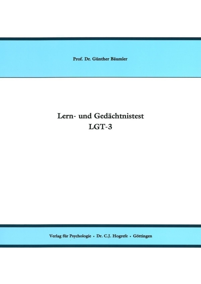 Test komplett bestehend aus: Handanweisung, je 1 Testheft A + B, je 1 Lernheft A + B, je 10 Antwortbogen A + B, je 1 Schablone A + B, Auswertungstafel und Mappe