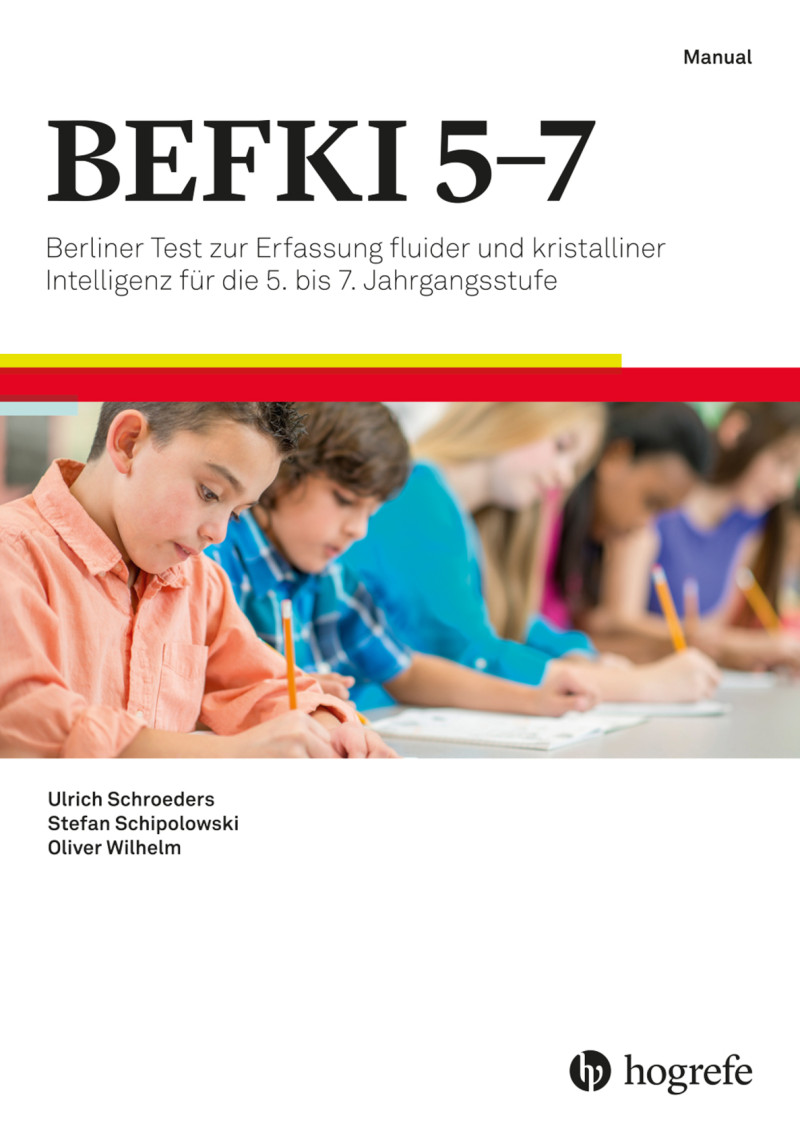 Test komplett bestehend aus: Manual, Testheft Langform A, Testheft Langform B, Testheft Kurzform A, Testheft Kurzform B, 5 Antwortbogen Langform, 5 Antwortbogen Kurzform, Schablonensatz Langform A, Schablonensatz Langform B, Schablonensatz Kurzform A, Sch