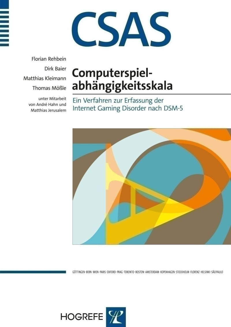 Test komplett bestehend aus: Manual, 10 Fragebogen CSAS-J, 10 Fragebogen CSAS-E, 10 Fragebogen CSAS-FE, 10 Fragebogen CSAS-FP, Schablonensatz, 20 Auswertungsbogen und Mappe