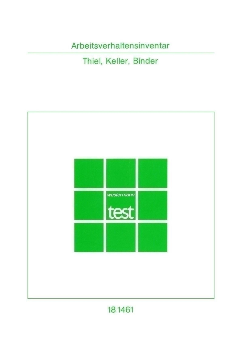 Test komplett bestehend aus: Handanweisung, Fragebogen, Antwortbogen, Profilbogen, Arbeitsverhaltensmodifikation und Mappe