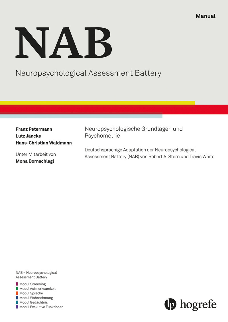 Test komplett bestehend aus Modul Screening, Modul Aufmerksamkeit, Modul Sprache, Modul Wahrnehmung, Modul Gedächtnis, Modul Exekutive Funktionen und 5 Gesamt Profilbogen.