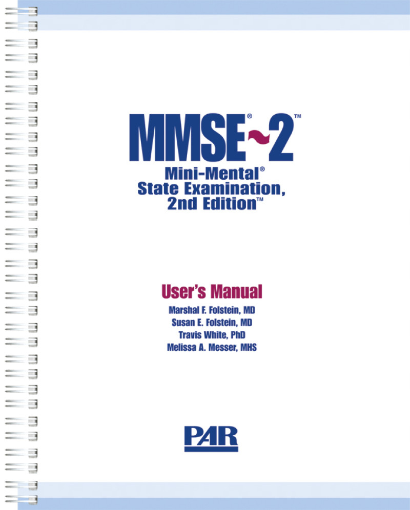 Standard Version Kit (User Manual, 25 MMSE-2:SV Blue Forms, 25 MMSE-2:SV Red Forms, 10 MMSE-2:BV Blue Forms, 10 MMSE-2:BV Red Forms, Pocket Norms Guide)